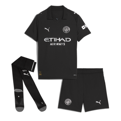 Equipación completa de visitante infantil Manchester City 25/26